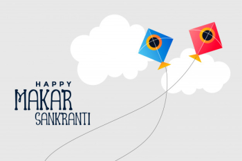 Kites flying in sky makar sankranti festival