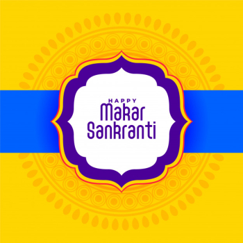 Indian happy makar sankranti festival yellow Free Vector