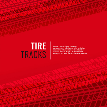 Red background with tire tracks print marks Free Vector