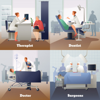 Doctor and patient gradient compositions Free Vector