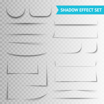White paper cuts transparent shadow set Free Vector