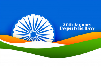 26th january happy republic day of india Free Vector