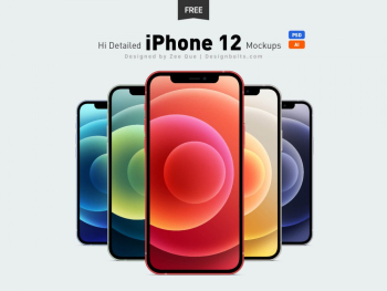 iPhone 12, iPhone 12 Mini, iPhone 12 Pro & iPhone 12 Pro Max in PSD & Ai
