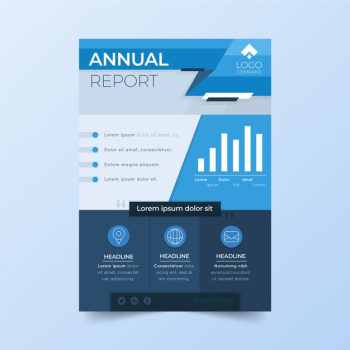 Annual report template Free Vector