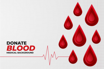 Blood donation concept background with heartbeat line Free Vector