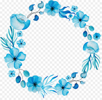 Watercolour Flowers Floral design Wreath Blue - flower 