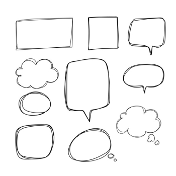 Hand drawn speech bubble collection