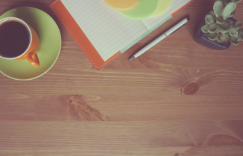 Coffee, Notebook, Wooden, Background, Orange, Work