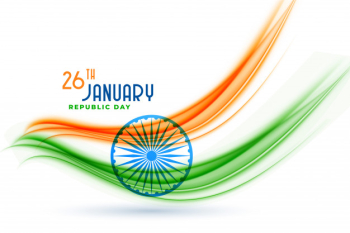 Happy indian republic day creative flag design Free Vector