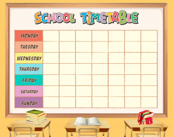 School timetable template Free Vector