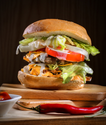 Close-Up Photo of a Cheese Burger 