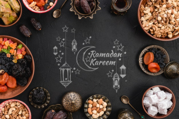Copyspace mockup with ramadan concept Free Psd