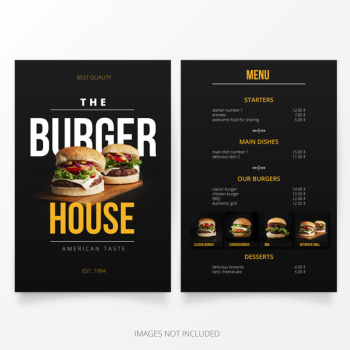 Burger house menu template