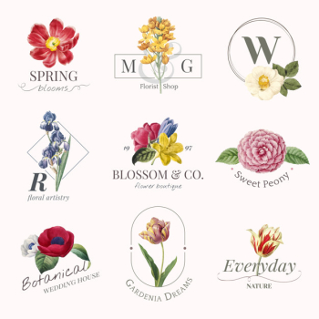 Flower brand logoset
