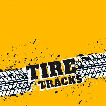 Yellow background with grunge tire marks