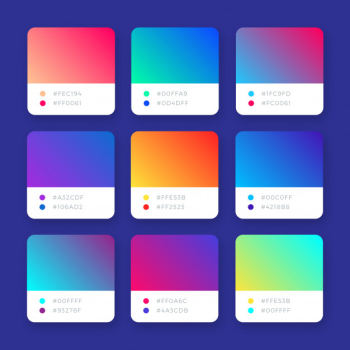 Abstract bright colorful vector gradients collection