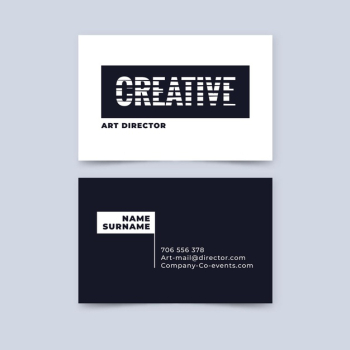 Monochrome business card template Free Vector