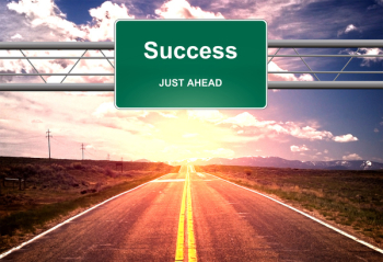  Success Just Ahead road sign - Life success concept 