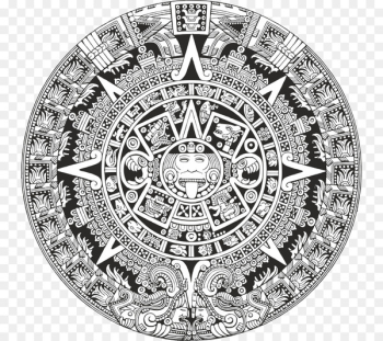 Aztec calendar stone Mesoamerica Maya civilization - aztec print 