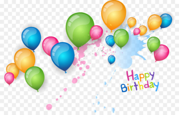 Birthday Wish Greeting card Wedding invitation - Happy Birthday Balloons PNG vector material 