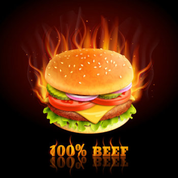 Beef hamburger background