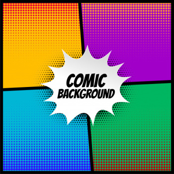 Comic halftone background in different colors