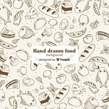 Hand drawn food background