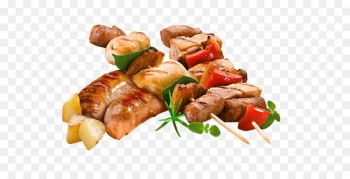 Sausage Barbecue Kebab Grilling - Grilled Food PNG Transparent Image 
