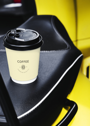 Disposable coffee paper cup mockup design Free Psd