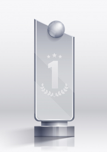 Award realistic concept with winner victory and pedestal symbols Free Vector