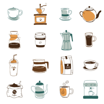 Set of coffee shop icons vector
