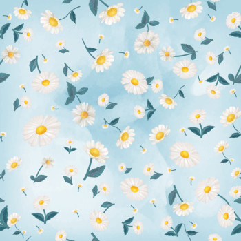 Daisy patterned wallpaper