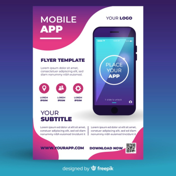 Mobile app flyer template