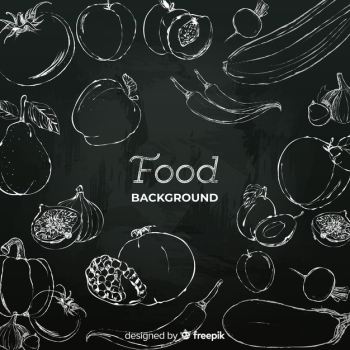 Blackboard food background