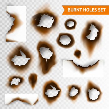 Burnt holes set
