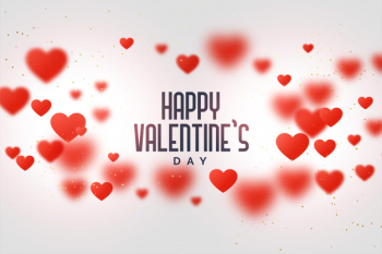 Happy valentines day love background with floating hearts