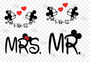 Mickey Mouse Minnie Mouse T-shirt Mrs. Mr. - Mr 