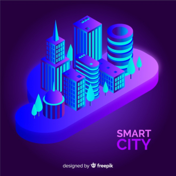 Isometric smart city background