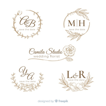 Hand drawn wedding logo collectio