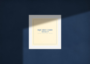 Elegant square card mockup with shadow Free Psd