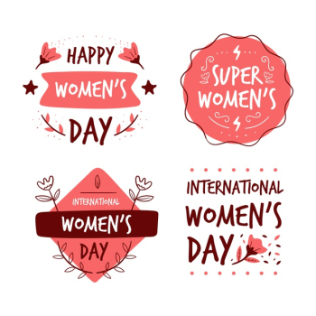 Hand drawn women's day label collection Free Vector