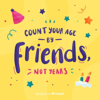 Count your age by friends, not years birthday card Free Vector