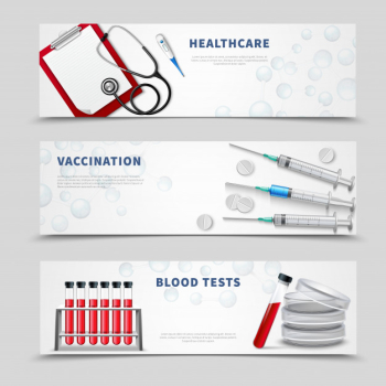 Vaccination medical banners set Free Vector