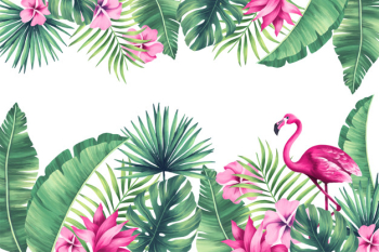 Tropical background with exotic nature Free Vector