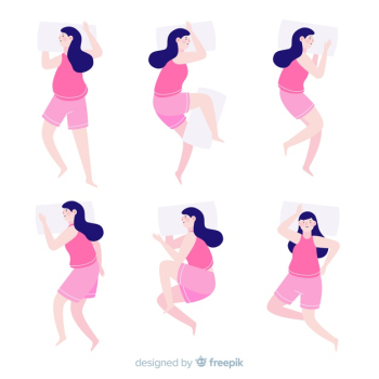 Collection of flat sleeping poses Free Vector