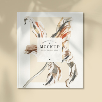 Floral magazine mockup with blank space Free Psd