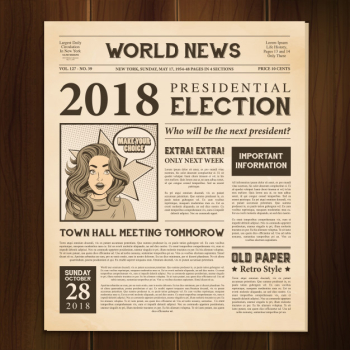 Newspaper page realistic vintage Free Vector