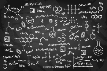Hand drawn chemistry blackboard