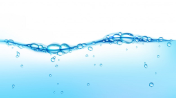 Vector blue clean water wave with air bubbles background Free Vector