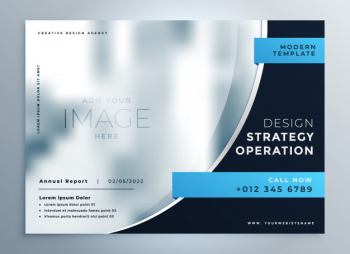 Professional blue business brochure presentation design Free Vector